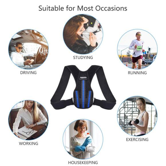 APPOLIS Posture Corrector Adjustable Back Brace Shoulder Support Unisex 5 Star - Picture 6 of 11